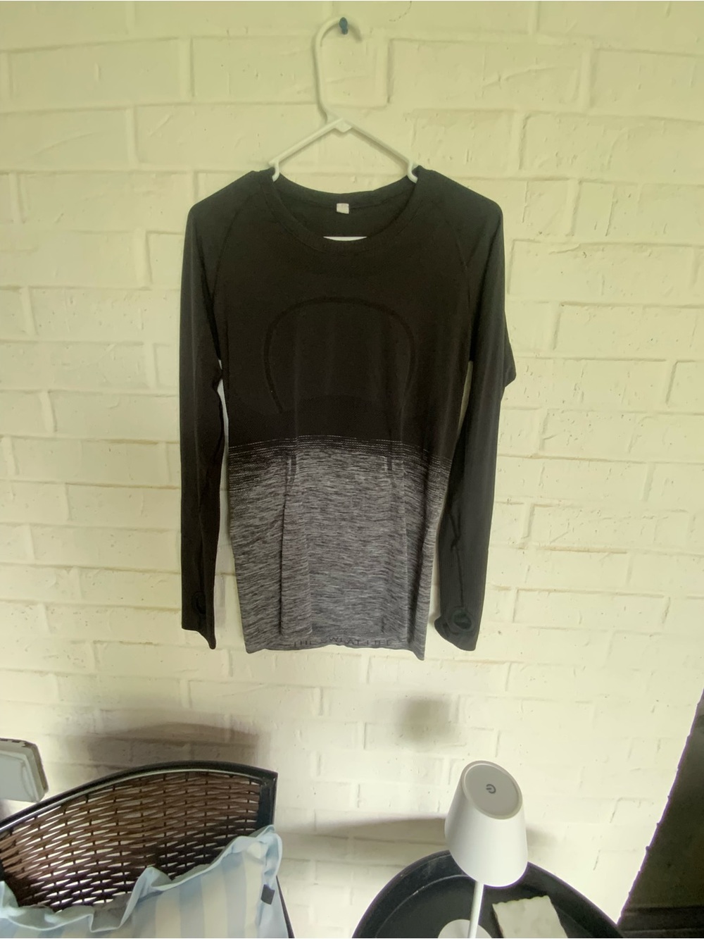 Lululemon Women's Black and Gray Long Sleeve Knit Top